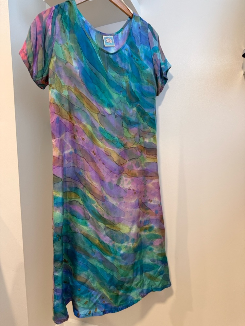 HANDPAINTED pure silk dress Evolve Love by Aarozz